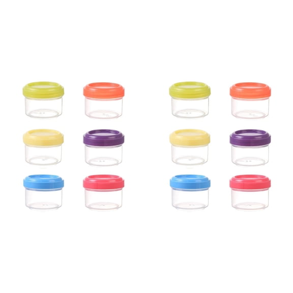 6PCS Mini Clear Plastic Jars With Leakproof Lids Round Clear Container 35ml Refillable Storage Containers For Home And Kitchen Organizing