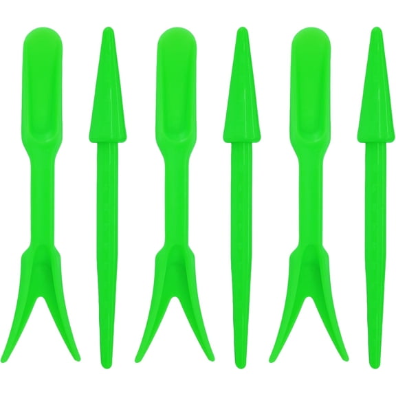 6PCS Mini Garden Hand Succulent Transplanting Tools Set, Plastic Seedling Dibber and Digging Tools for Indoor Gardening, Home Plant Care, Repotting, Lawn Maintenance(Green)