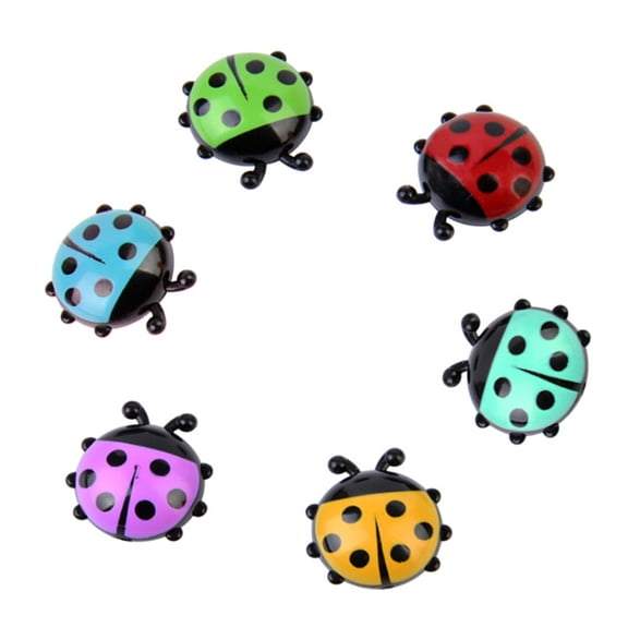 6PCS Mini Ladybug Fridge Magnets, Cute Cartoon Refrigerator Magnetic Stickers, Creative Kitchen Home Decor Magnets, Small Decorative Memo Holders for Refrigerator, Office and Locker