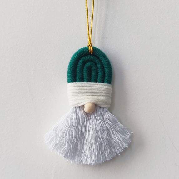 6PCS Mini Macrame Wall Hanging Boho Christmas Ornaments Handmade Christmas Tree Wall Hanging Xmas Macrame Ornaments Woven Decor for Xmas Birthday Wedding Party Living Room Dorm Nursery Room