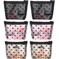 thumbnail image 1 of 6PCS Mini Mesh Makeup Bags,Heart Print Mesh Cosmetic Bags for Women Beauty Makeup Lipstick Cosmetic Accessories Organizer Mini Zipper Mesh Bags Small Travel Kit Storage Pouch, 1 of 5