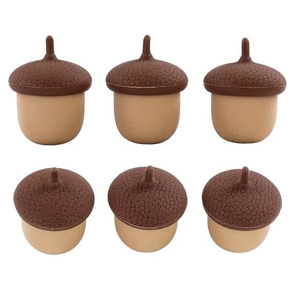 6PCS Mini Silicone Acorn Containers, Reusable Portable Cosmetic Jars for Creams, Lotions, Powders and Small Items, Travel Storage Containers for Home and Travel