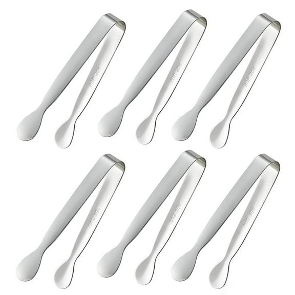 6PCS Mini Small Tiny Tongs, 4.25Inch Stainless Steel Small Tongs for Serving Food, Kitchen 304stainless Steel