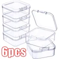 thumbnail image 1 of 6PCS Mini Storage Box Transparent Square Plastic Box Earrings Jewelry Packaging Storage Small Square Box Jewelry Organizer 6pcs 5x5x2cm, 1 of 5