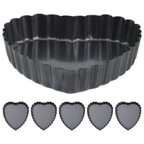 6PCS Mini Tart Pan Nonstick Heart Shaped Pans with Removable Bottom for Baking Cakes Pies and Desserts for Valentine's Day and Special Occasions