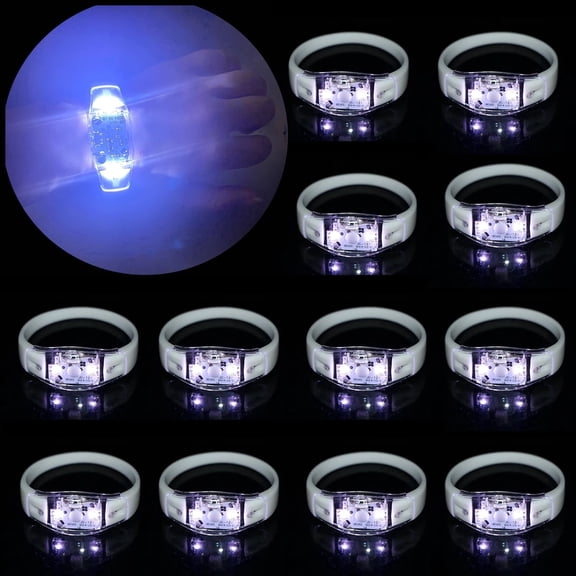 6PCS Music&Sound Activated Led Bracelets White Light Bracelets Rhythmic Bracelet Glow Accessories Wedding Party