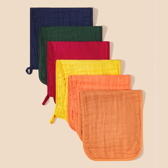 6PCS Muslin Burp Cloths for Baby 100% Cotton Burping Cloths for Boys Girls Large Extra Soft and Absorbent 20''X10''