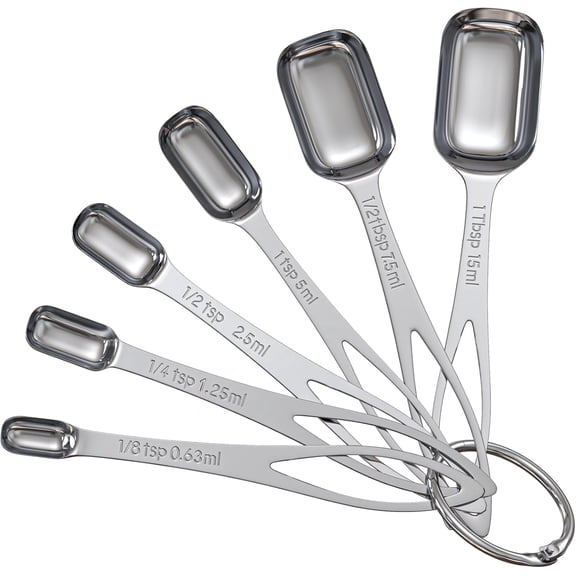6PCS Narrow s Set, Stainless Steel Fits in Spice Jars, Metal Teaspoon s, Rectangular Tablespoon, Long s for Dry & Liquid Ingredients