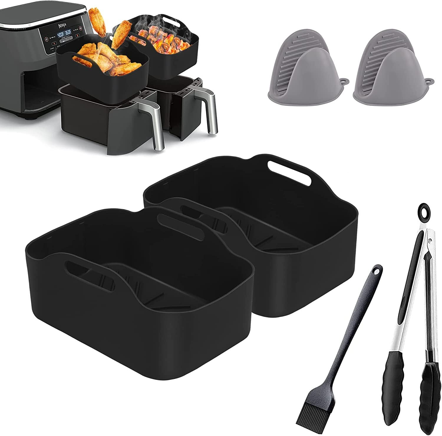 Eas-air Fryer Accessories,double Basket Airfryer Accessory Compatiable For  Ninja Foodi,instant Vortex,air Fryers7.6l-9.6l - Electric Deep Fryer Parts  - AliExpress