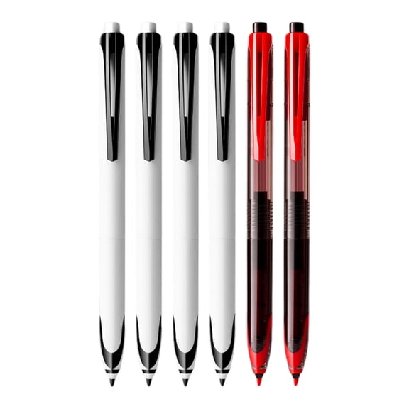 6PCS Noiseless Retractable Ballpoint Pen Chinese Styles Design Smooth Writing For Students Professional