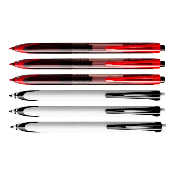 6PCS Noiseless Retractable Ballpoint Pen Chinese Styles Design Smooth Writing For Students Professional