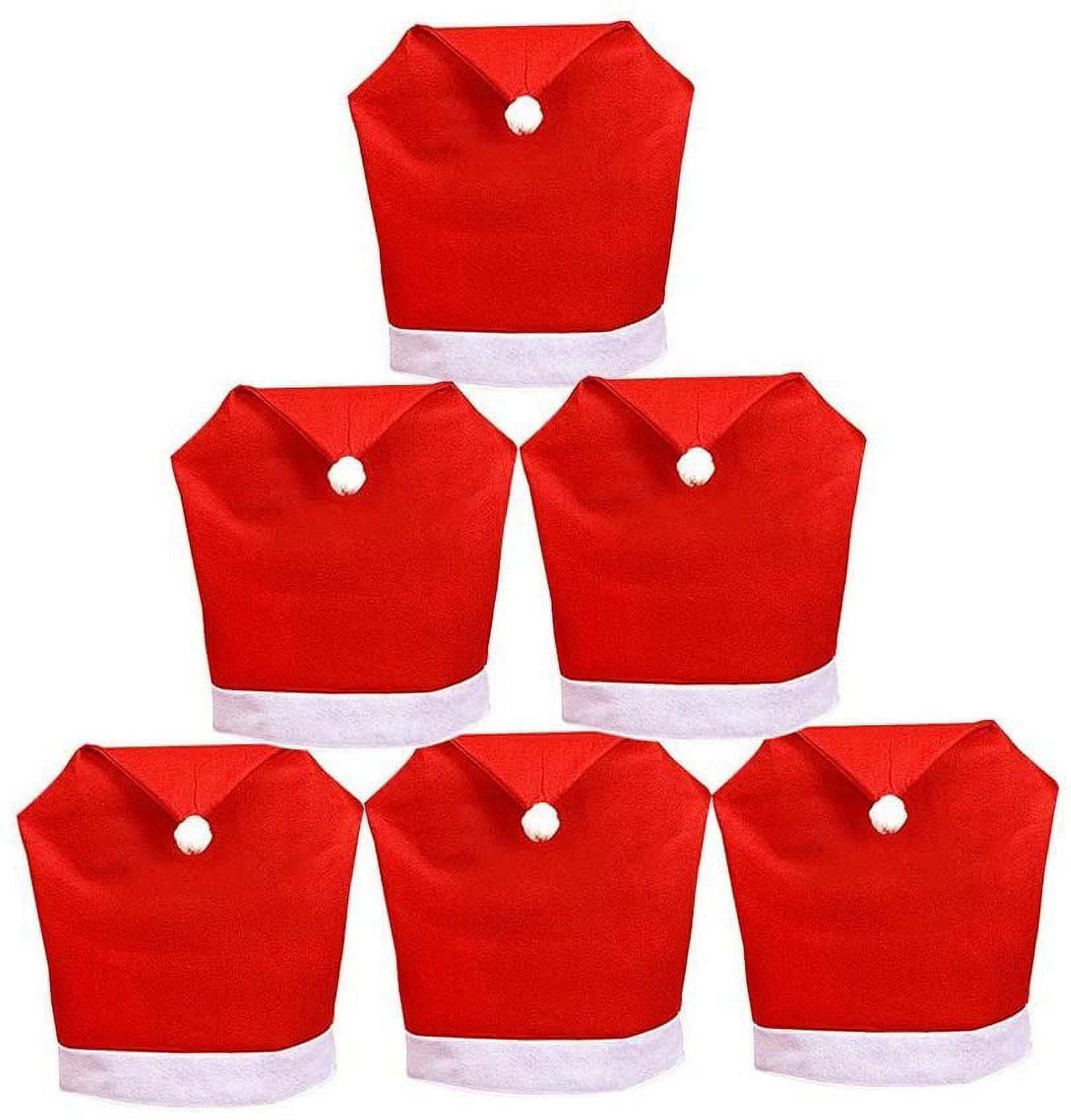 6PCS Nonwoven Christmas Chair Set Restaurant Hotel Chair Cover Hat Set