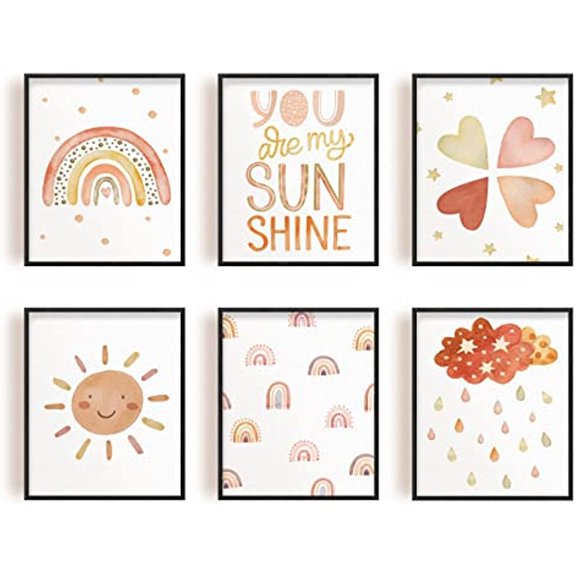 6PCS Oil Canvas Hanging Painting Home Canvas Wall Art Unframed Print Decoration Rectangle Weather Pattern