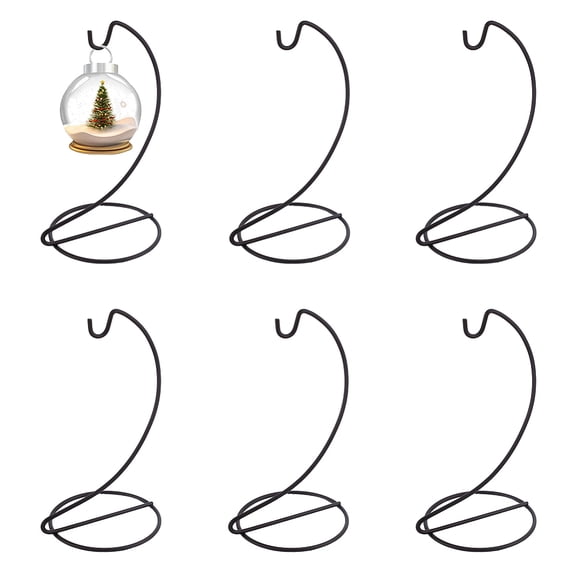 6PCS Ornament Display Stand Holder Black Iron Hanging Hook Rack