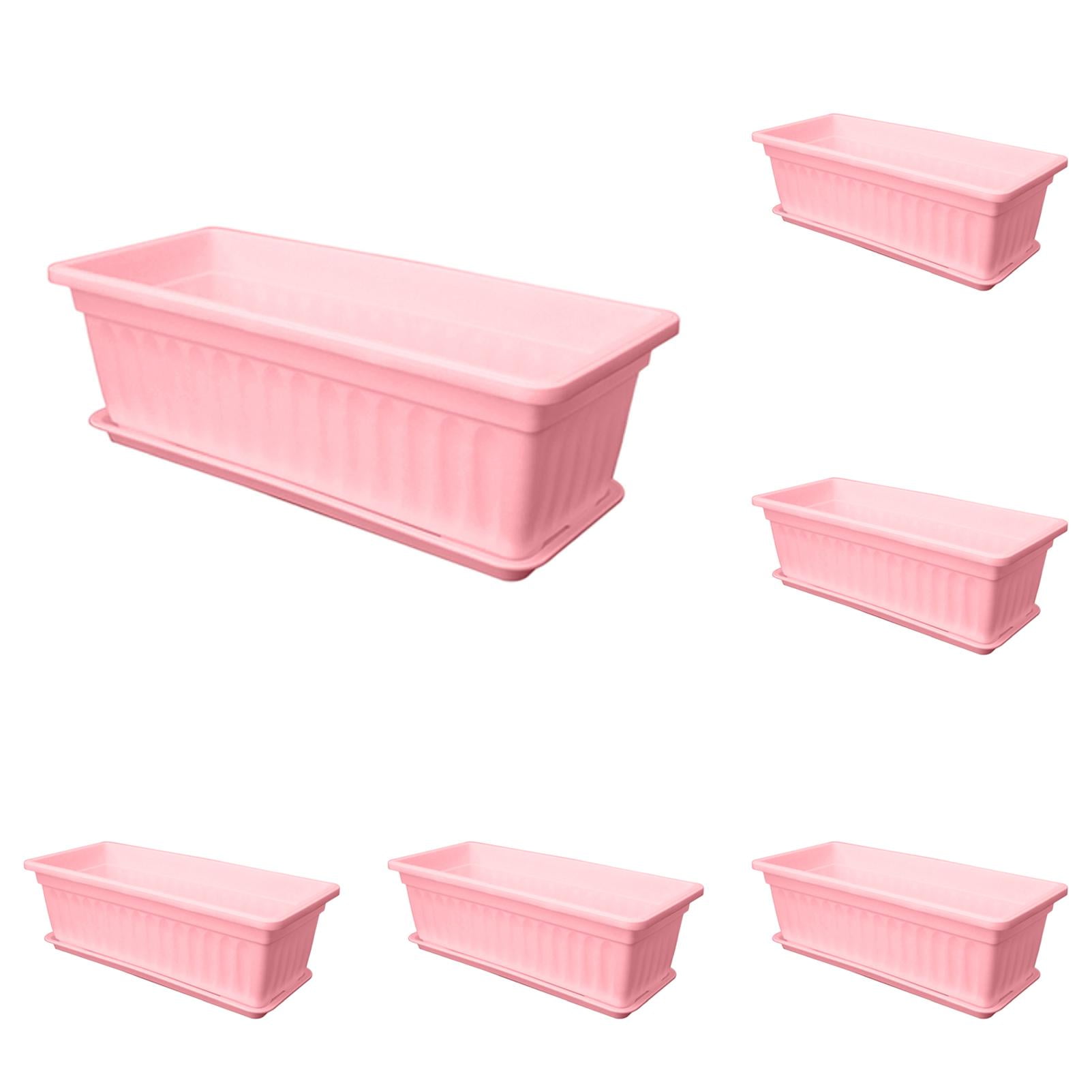 6PCS Outdoor Window Box Planter Rectangular Flower Pot with Drainage ...