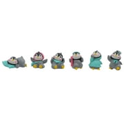 6PCS PVC Lovely Penguins Model Desktop Adornment Baby Penguins Ornament