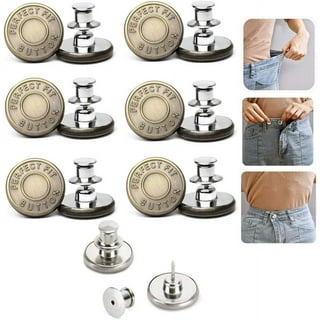 12 Sets 17mm Replacement Jean Buttons, No Sew Instant Button Detachable  Pants Button Pins, Removable Metal Button to Extend or Reduce Pants Waist  Size, Cowboy Clothing Jackets Bags Button 8*