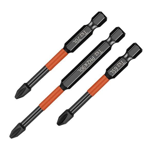 6PCS Phillips #2 Impact Screwdriver Bit Set, S2 Alloy Steel Magnetic PH2 Drill Bits, Anti-Slip 1/4" Hex Shank Screwdriver Bits for Impact Driver, Power Drill, DIY Home Repair & Construction