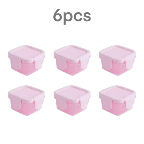 6PCS Pink Small Storage Containers, Airtight Plastic Boxes for Food, Crafts, Jewelry & Mini Items Organization