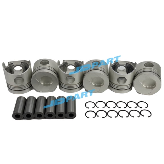 6PCS Piston Kit 13216-2100 For Hino H07C Excavator Engine Parts