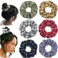 thumbnail image 1 of 6PCS Plaid Hair Scrunchies, Womens Girls Elastic Hair Ties, Various Colors Strong Elastic Hair Bobbles for Ponytail Holder, 1 of 5