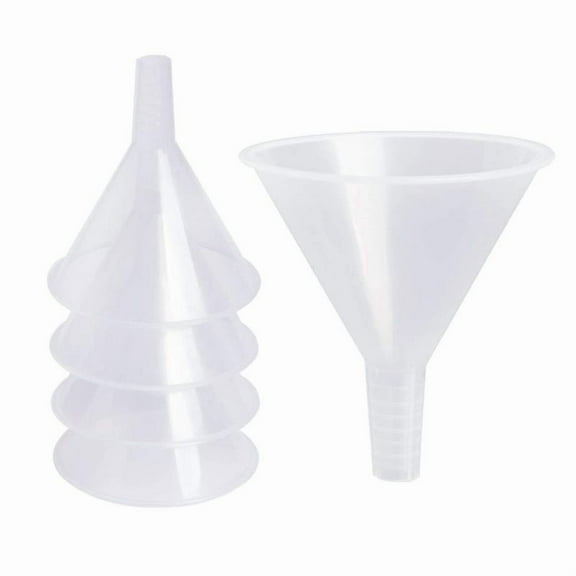 6PCS Plastic Funnels Set Wide Mouth Clear Plastic Funnels For Filling Bottles Multipurpose Large Funnel With Long Reaching Spout Water Bottle Funnel For Powder Liquid Spices