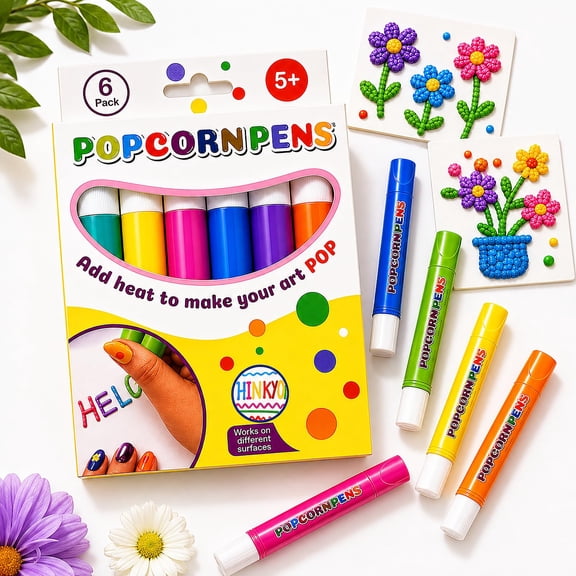 6PCS Popcorn Pens Magic DIY Puffy Drawing Kit