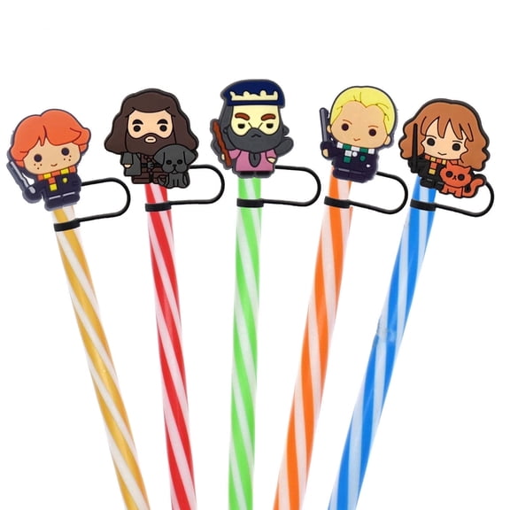 6PCS Potter Silicone Straw Cover, Straw Topper, Straw Cap, Leak/Dust Proof Multicolor