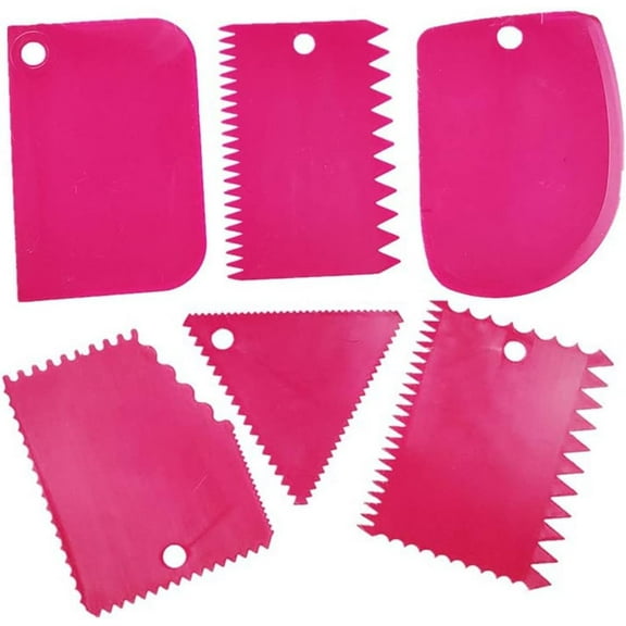 6PCS Pottery Plastic Scraper Tools Set Clay Sculpture Pottery Clay Sculpture Carving Tool DIY Clay Texture Scraper Textured Art Tools,Hot Pink