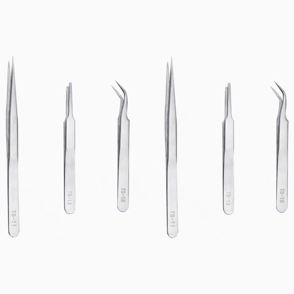 6PCS Precision Tweezers Set, Upgraded Anti-Static Stainless Steel of Tweezers, for Electronics, Soldering, Laboratory Work, Jewelry-Making, Model, Craft