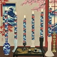 thumbnail image 1 of 6PCS Printed Flameless Taper Candles with Classic Japanese Pattern Elements, 10 Inch LED Candlesticks Battery Operated with 11-Key Remote for Wedding Party Home Decor Gifts, 1 of 6