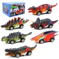6PCS Pull Back Dinosaur Car Toys for Kids Toddlers 3-6 Year Old Boys Gifts Play Vehicles