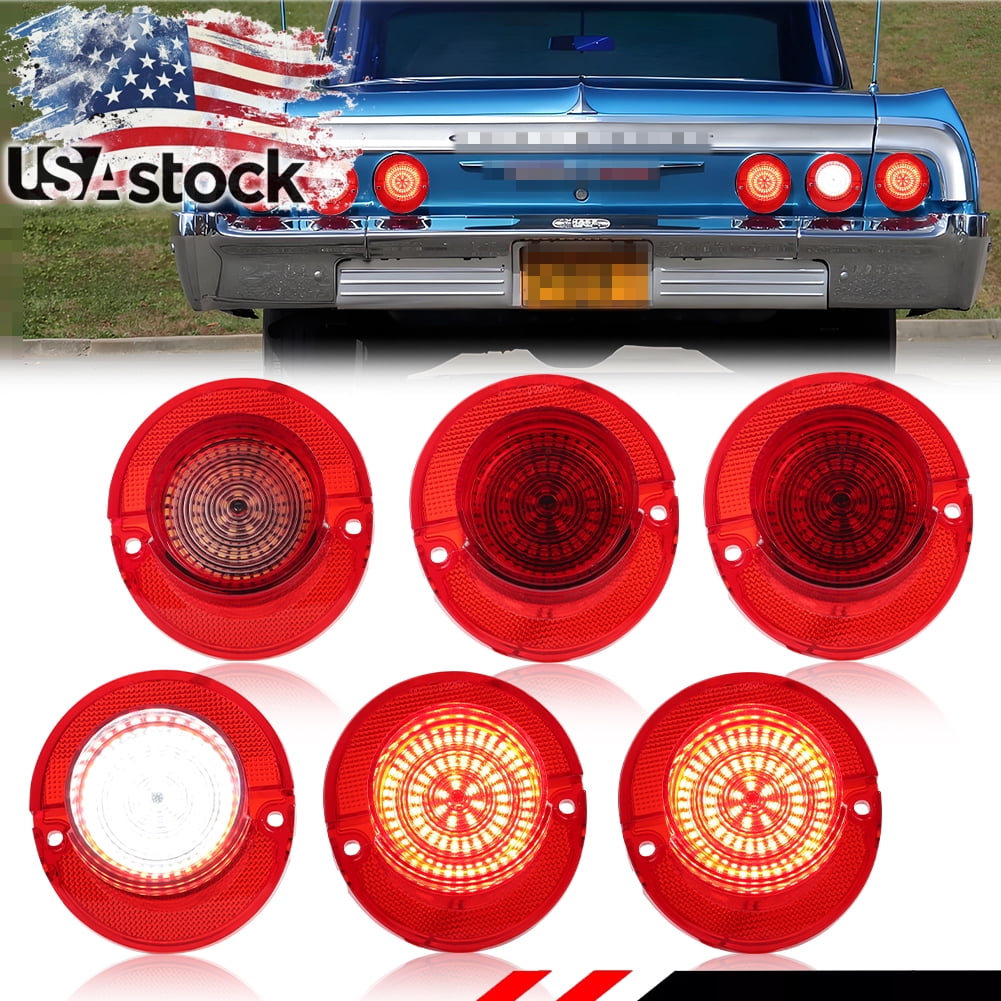 6PCS Red & Clear Lens Rear Bumper Reflector Lights Rear Light Reverse ...