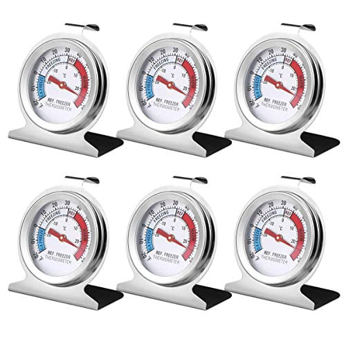 6PCS Refrigerator Freezer Thermometer - Refrigerator/Freezer/Fridge Temperature Cooler - Classic Series Large Dial Thermometer (6)