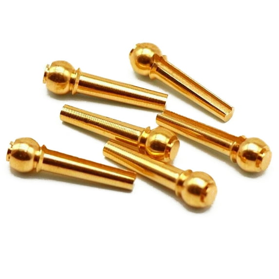 6PCS Replacement Acoustic Guitar Brass Bridge Pins Brass Cone String Dot Solid String Nails