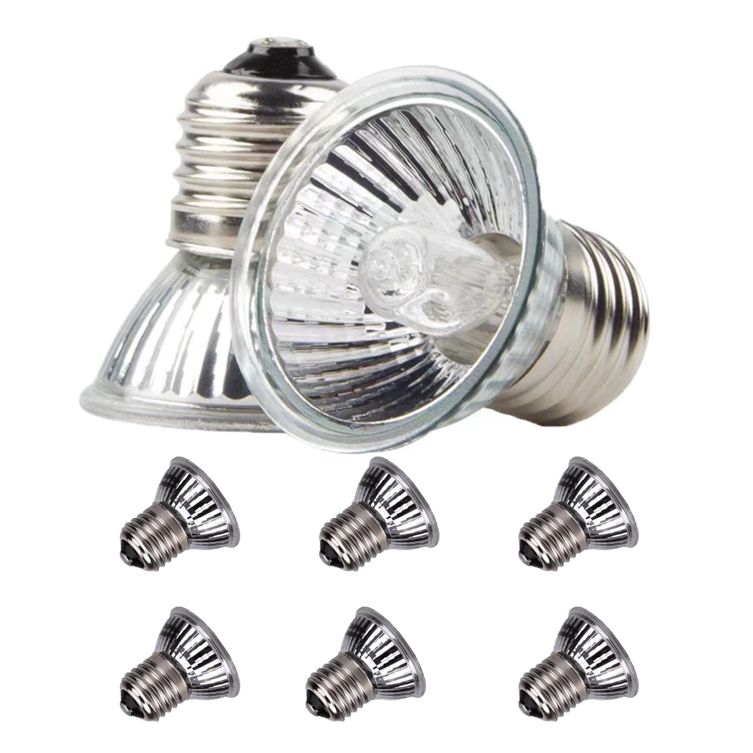 6PCS Reptile Heat Lamp 75W - Halogen Basking Bulb with for Lizards, Turtles, Aquarium | Long-Lasting Ceramic Heater & Waterproof Design