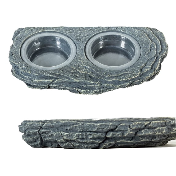 6PCS Reptile Magnetic Feeder Ledge, Double Bowl Food Water Dish with ...
