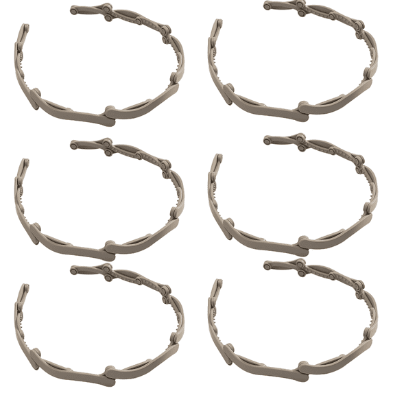 6PCS Retractable Pocket Hair Band, Spring Wavy Foldable Headband No Slip, Compact Portable Adjustable Hair Hoop grey