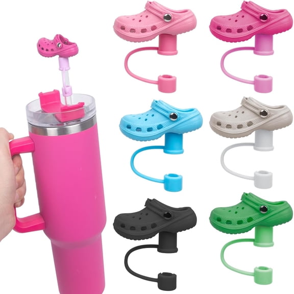 6PCS Reusable Cute Silicone Straw Covers10MM Straw Topper for Stanley Cup-Straw Cap Compatible with Stanley Cup,Spill Stopper Suitable for Stanley (6 Corc)
