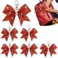thumbnail image 1 of 6PCS Reusable Glitter Keychain,Rhinestones Keychain,Red Cheer Keychain,Cheer Accessories for College Sports, 1 of 6