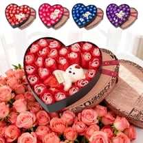 6PCS Rose Shaped Soap Flower Bath Petals Set - Floral Scented Plant Essential Oil,Perfect Gift for Her,Mom on Valentine's Day & Birthday