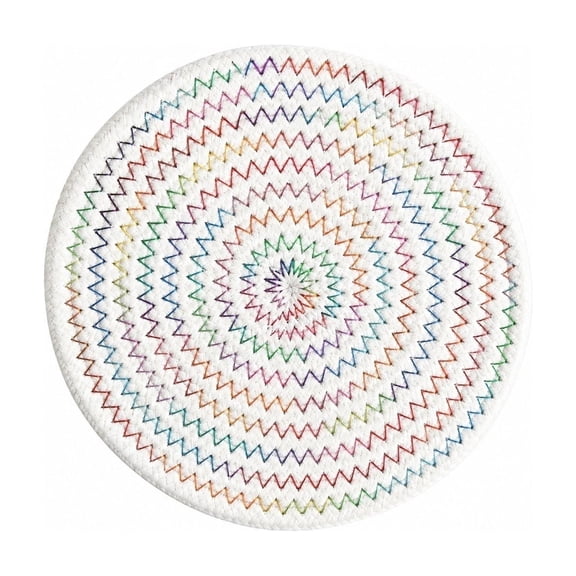 6PCS Round Cotton Woven Coasters, 4" Braided Heat Resistant Drink Mats, Absorbent Table Protection Pads for Coffee, Tea & Home Decor