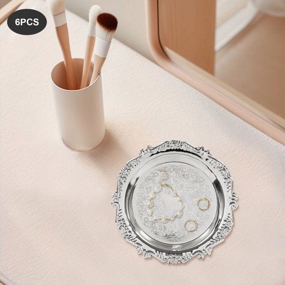 6PCS Round Snack Plates 3.94 in Restaurant Serving Trays for Fruit, Snacks Desserts Nuts Sweets Chocolates