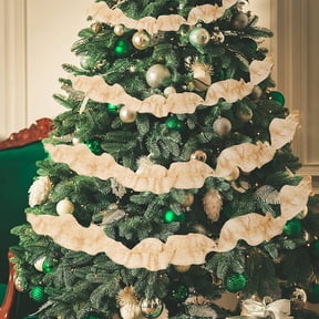 Rustic White Ribbon Christmas Garland Ribbon