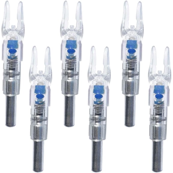 6PCS-S Lighted Nocks for Arrows with .244/6.2mm Inside Diameter Compound Bow Arrow Nock for Hunting Shooting