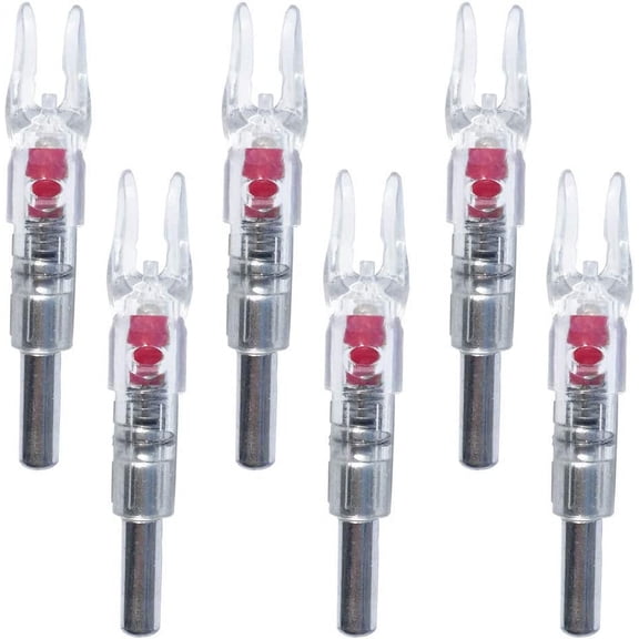 6PCS-S Lighted Nocks for Arrows with .244/6.2mm Inside Diameter Compound Bow Arrow Nock for Hunting Shooting