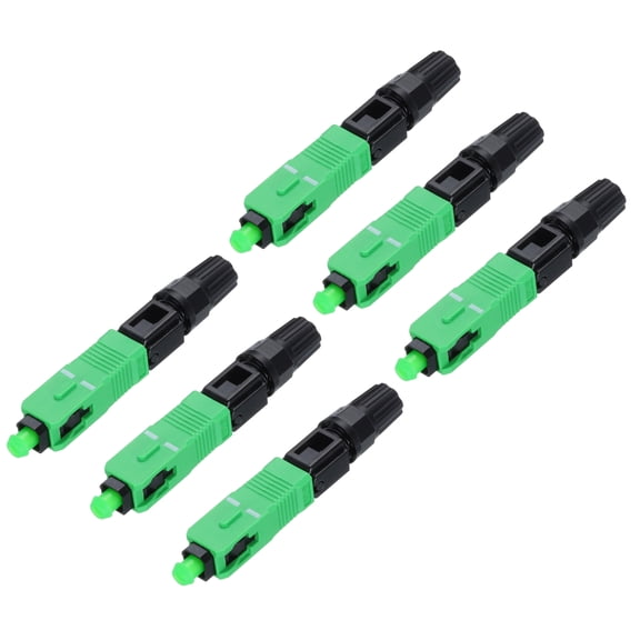 6PCS SC/APC Fiber Optic Quick Connector, SM Embedded SC Fiber Optic Fast Connectors Adapter for CATV Network