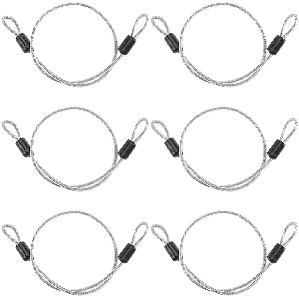 Short Security Ropes 6PCS Safety Cable Lock 19.7 Inch Stainless Steel Wire Heavy Duty 4mm ...
