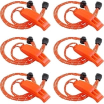 6PCS Safety Survival Whistles with Adjustable Reflective Lanyard Emergency Plastic Whistle Marine Whistle