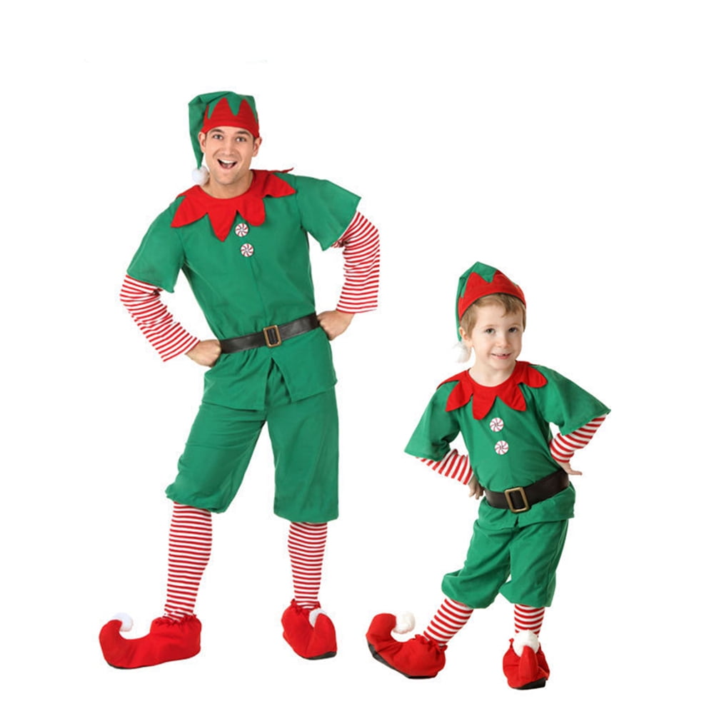 6PCS Santa Claus Costume for Boys and Girls, New Year Carnival Costume